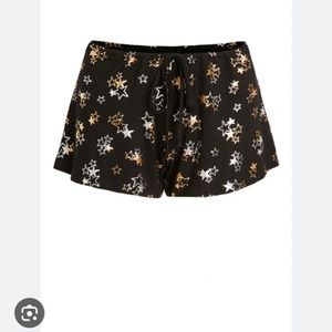 Hanky Panky STARTRIX metallic gold silver star pajama sleep shorts NWT